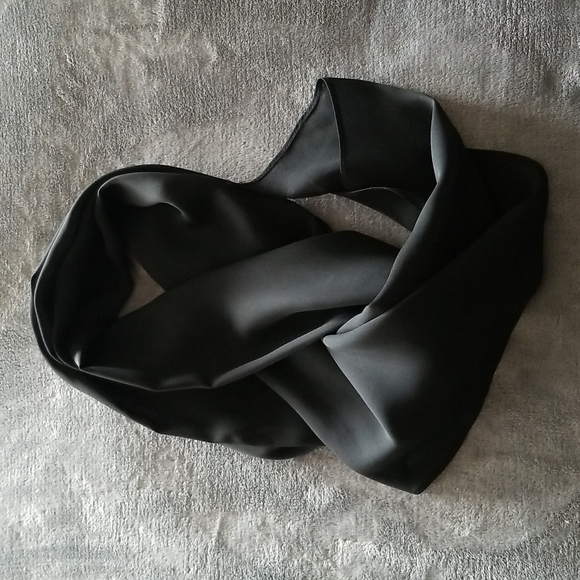 Algo Velvet/Chiffon Evening Gown with Scarf Lined Black Size 10 - Picture 11 of 14